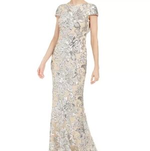 Sequin Cowl-Back Gown by Calvin Klein